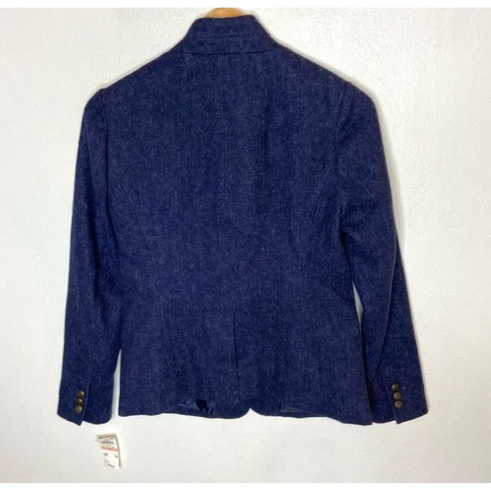 Maison Jules Women's 2 Wool Blend Blazer‎ Blue Button Front New
